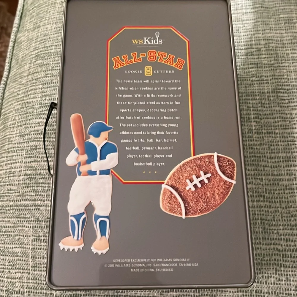 Williams Sonoma kids all-star cookie cutters. 8 sports